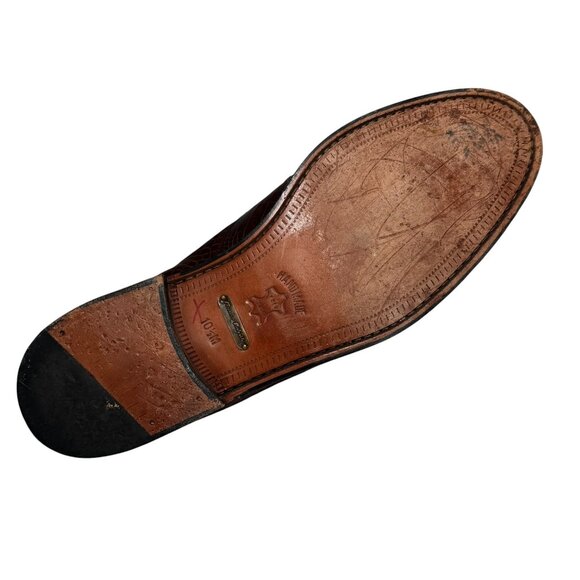 NEIMAN MARCUS  100% Genuine Alligator Handmade Mens Loafers Brown Sz 10.5 🔥 - Picture 8 of 9